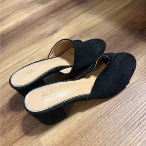 SHEIN Black Suede Mules
